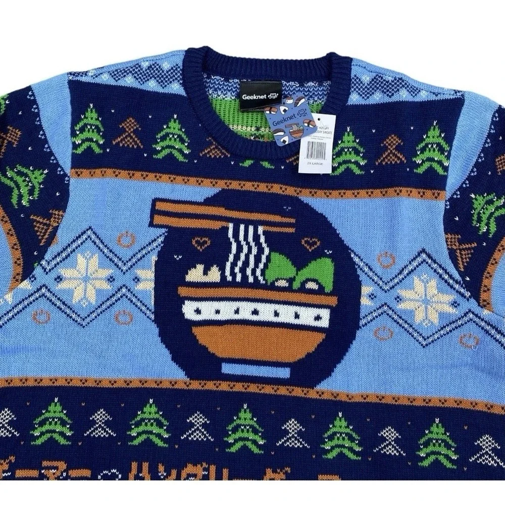 Hunger Games Geeknet Ugly Holiday Sweater 2XL Blue Long Sleeves Crew‎ Neck NWT